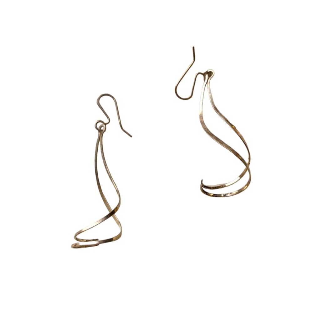 Handmade Silver Twist Dangle Earrings
